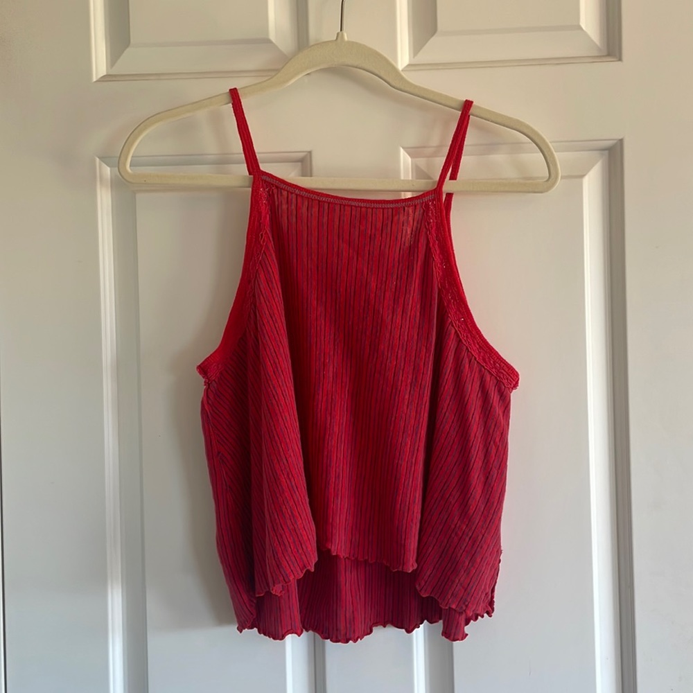 free people flowy red tank top
